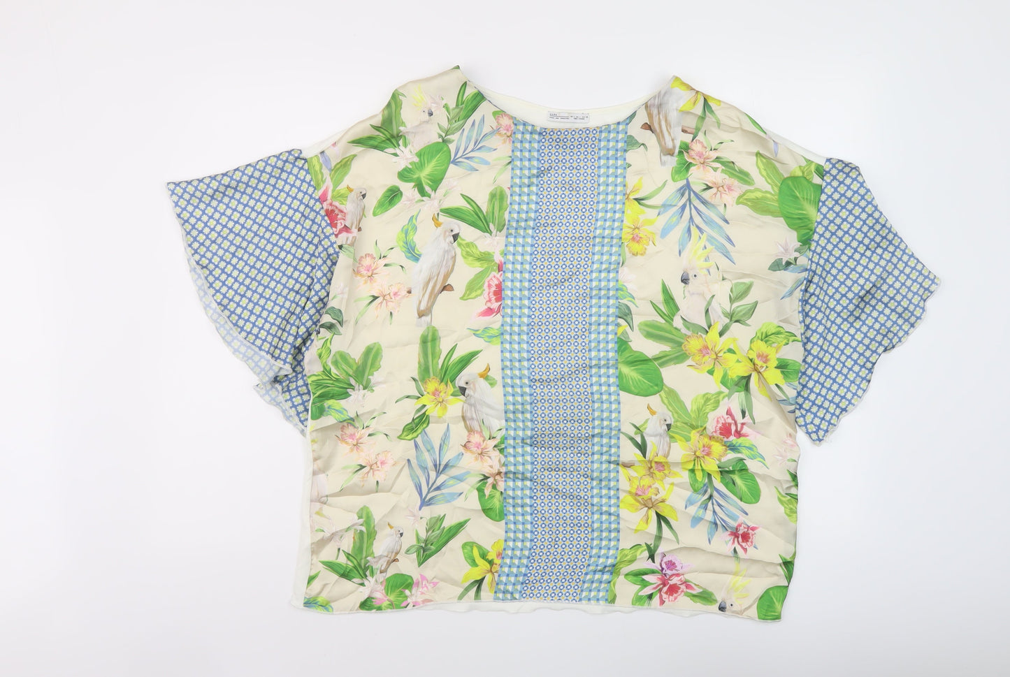 Womens UK Size L Zara Multicoloured Basic T-Shirt