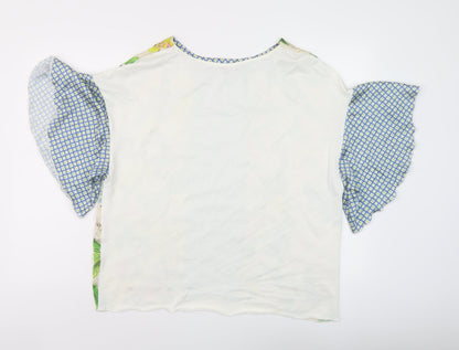 Womens UK Size L Zara Multicoloured Basic T-Shirt