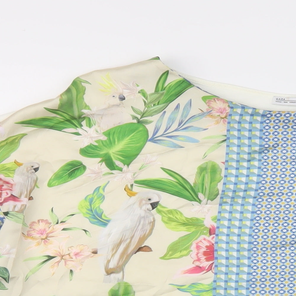 Womens UK Size L Zara Multicoloured Basic T-Shirt