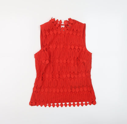 Womens UK Size 6 Principles Red Basic T-Shirt