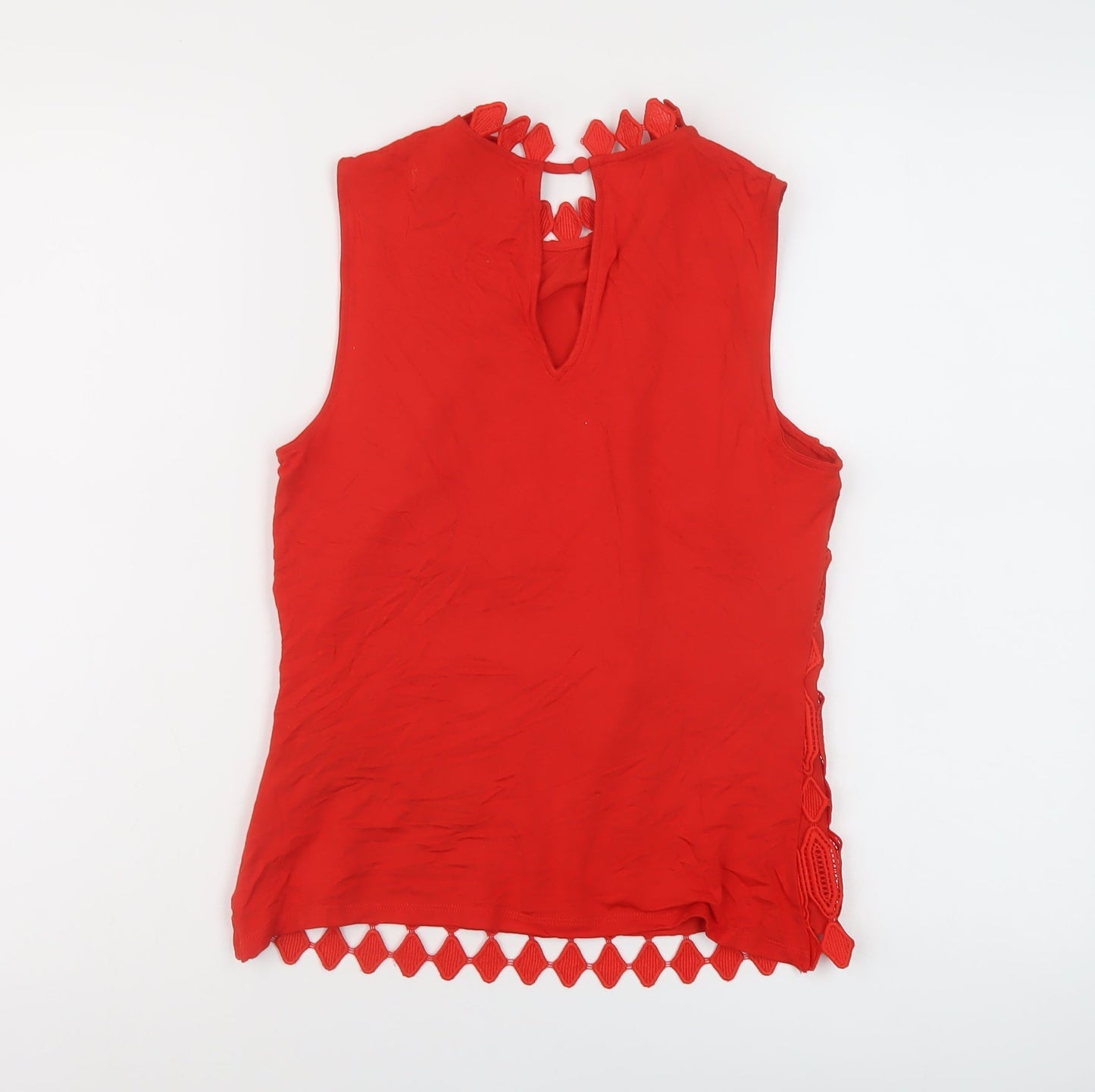 Womens UK Size 6 Principles Red Basic T-Shirt