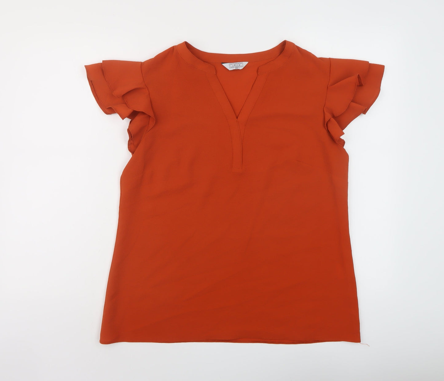Womens UK Size 14 Classic Brown Basic Blouse