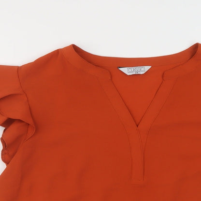 Womens UK Size 14 Classic Brown Basic Blouse