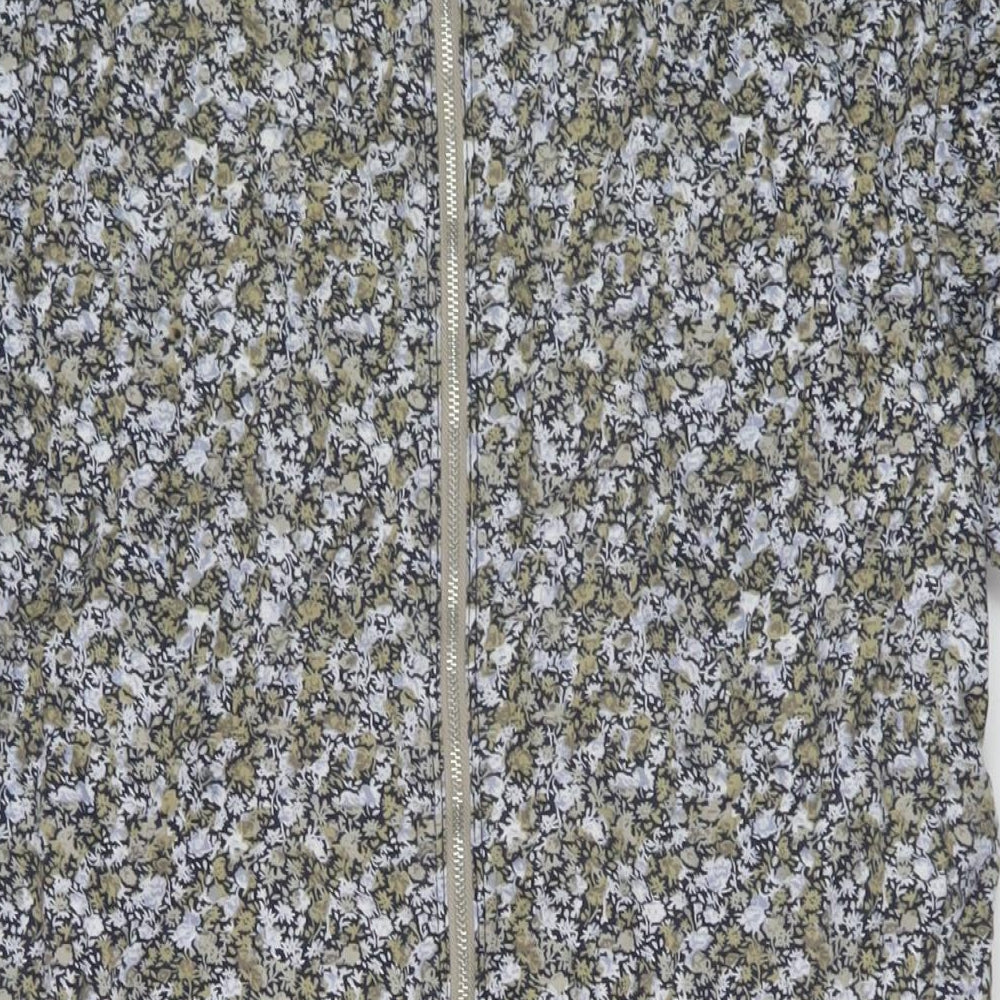 Gap Womens Multicoloured Floral Cotton A-Line Size S Round Neck Zip