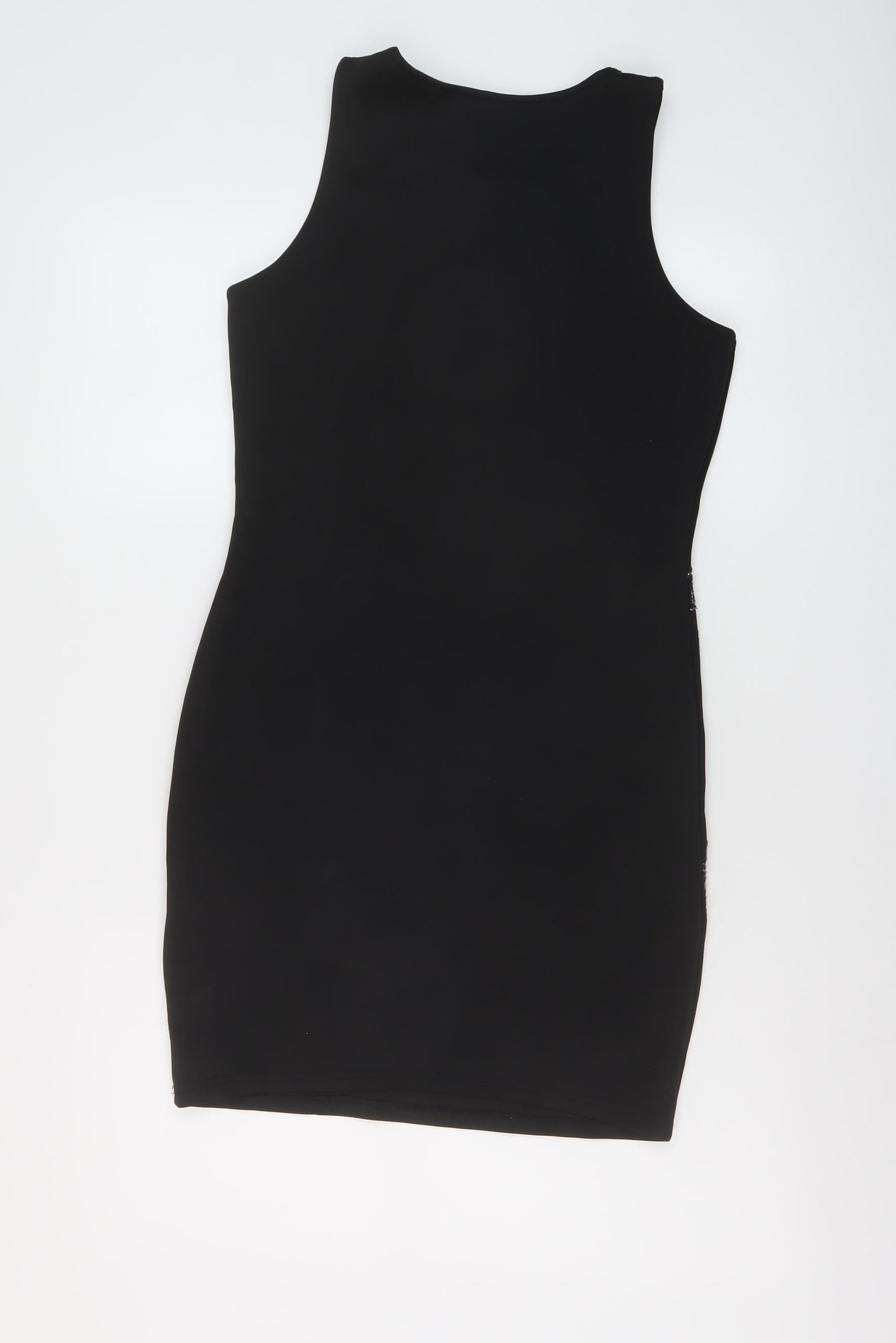 Sweewe Womens Black Geometric Polyester Mini Size M Round Neck Pullover
