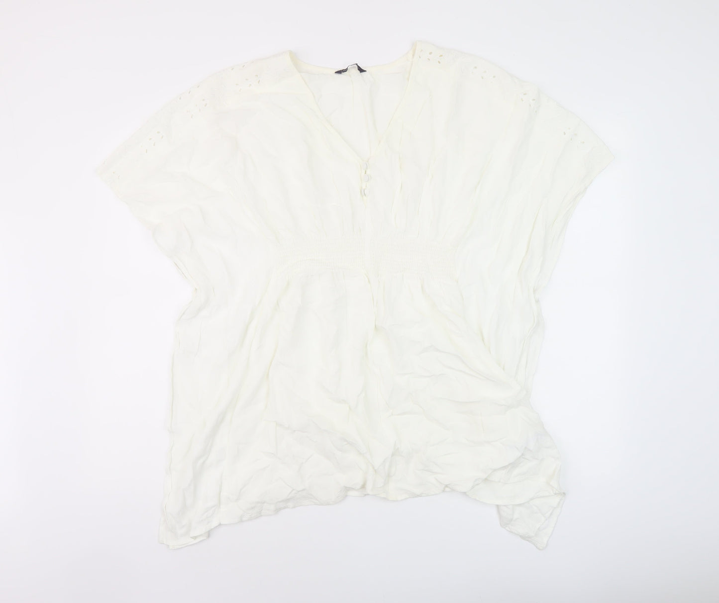 Womens UK Size M Marks and Spencer Ivory Basic Blouse