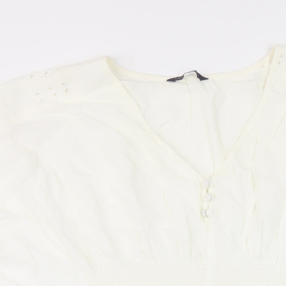 Womens UK Size M Marks and Spencer Ivory Basic Blouse