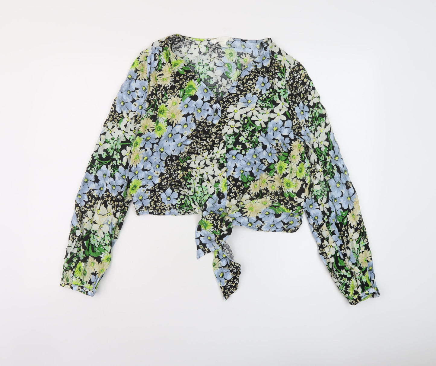 Womens UK Size S H&M Multicoloured Cropped Blouse