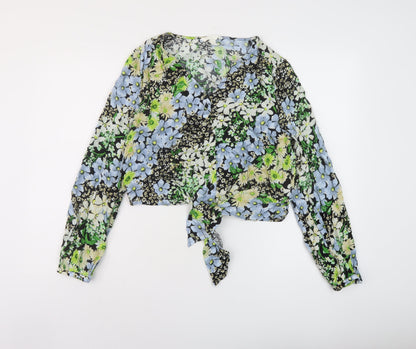 Womens UK Size S H&M Multicoloured Cropped Blouse