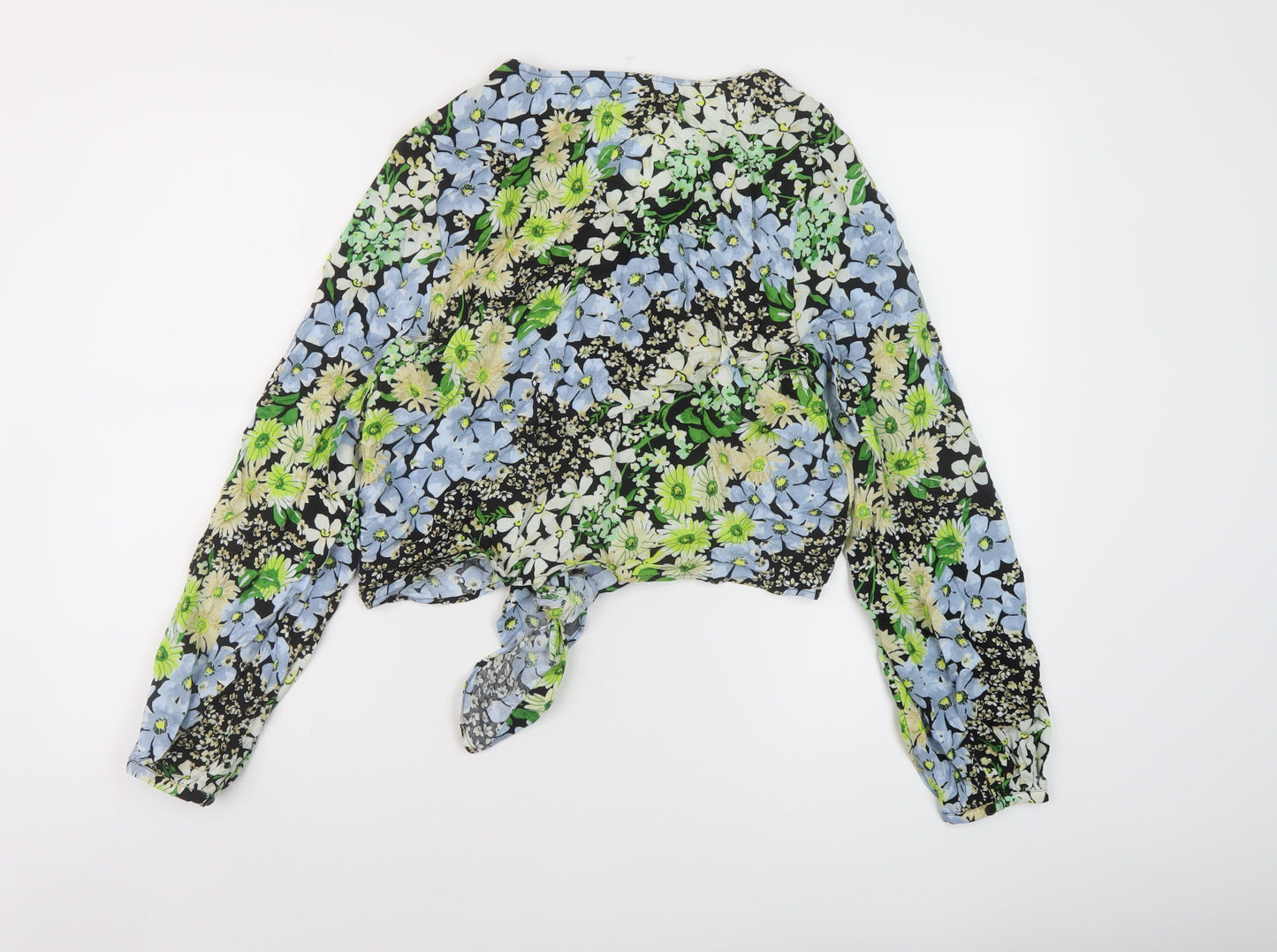 Womens UK Size S H&M Multicoloured Cropped Blouse
