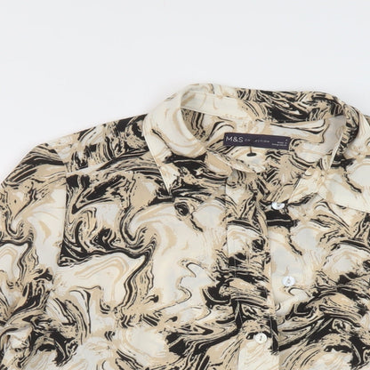 Womens UK Size 8 Marks and Spencer Beige Basic Blouse