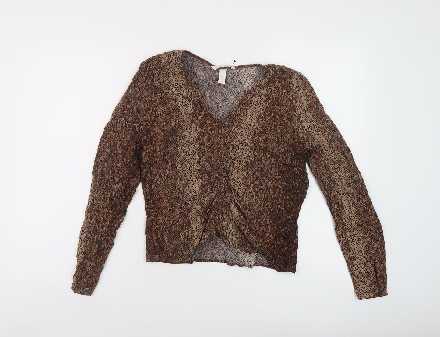 Womens UK Size 12 H&M Brown Basic Blouse