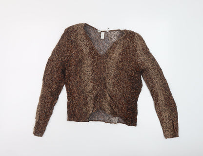 Womens UK Size 12 H&M Brown Basic Blouse