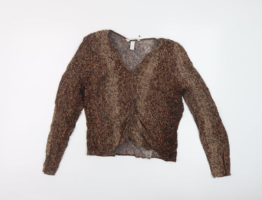 Womens UK Size 12 H&M Brown Basic Blouse