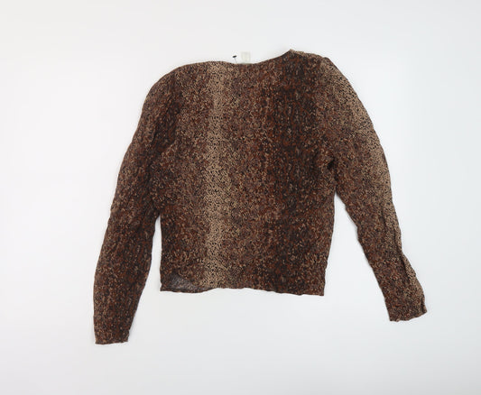 Womens UK Size 12 H&M Brown Basic Blouse