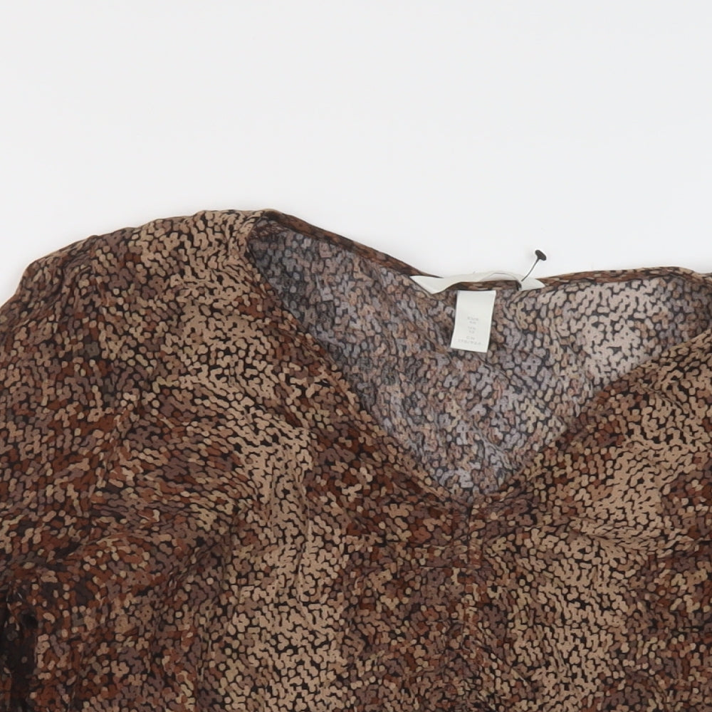 Womens UK Size 12 H&M Brown Basic Blouse
