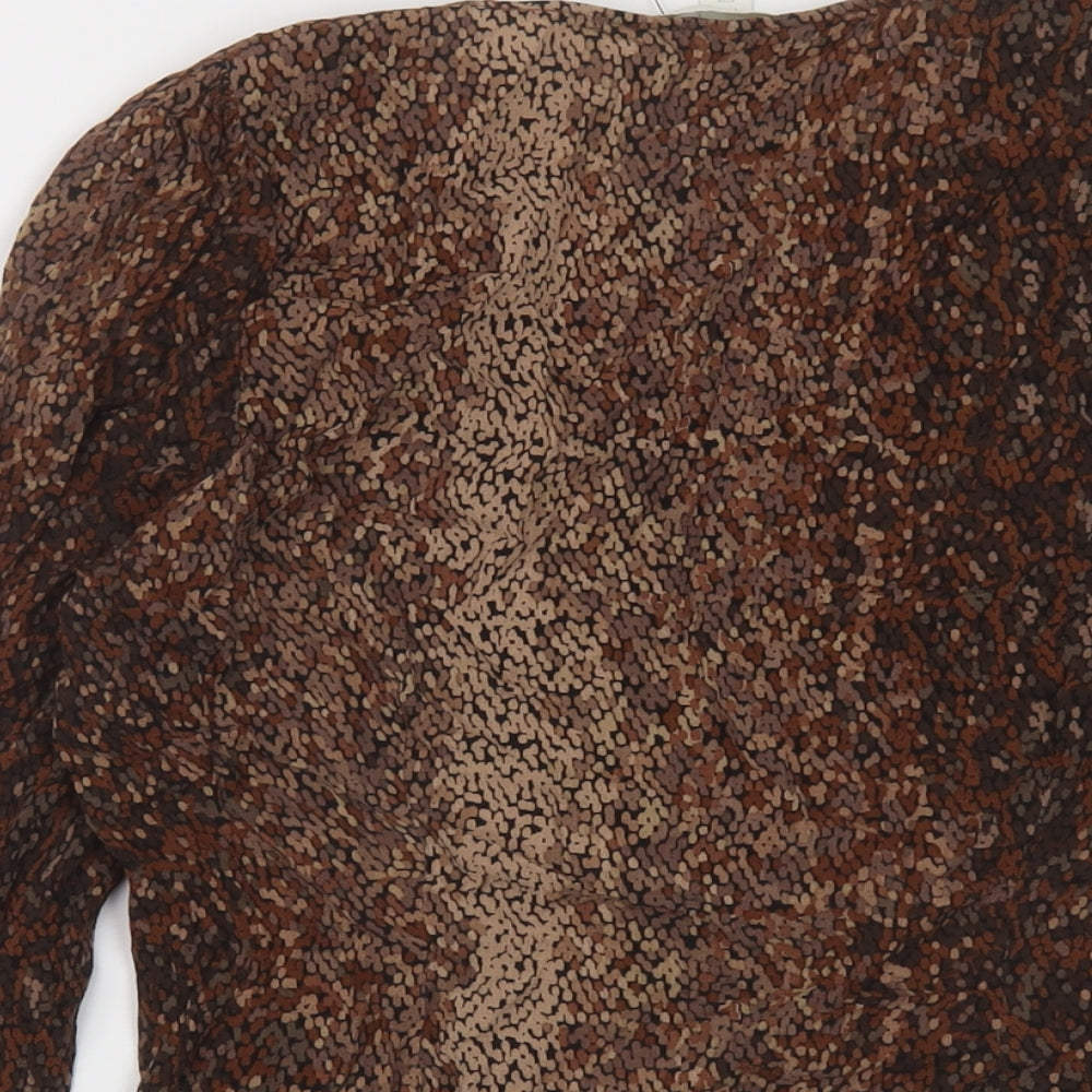 Womens UK Size 12 H&M Brown Basic Blouse