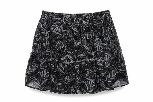 Andy & Lucy Womens Black Geometric Viscose Skater Skirt Size M