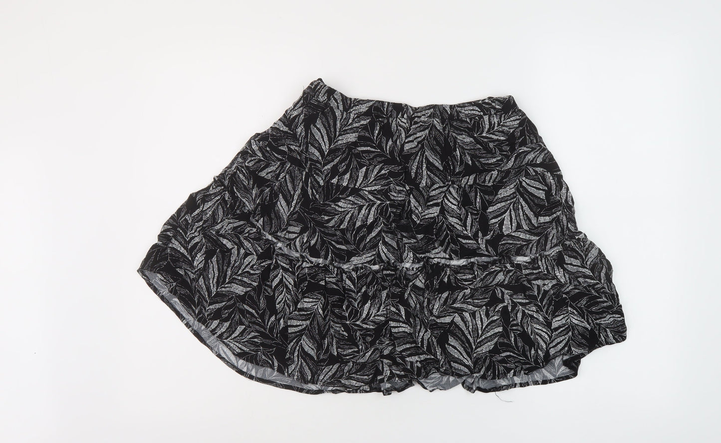 Andy & Lucy Womens Black Geometric Viscose Skater Skirt Size M