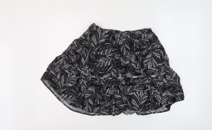 Andy & Lucy Womens Black Geometric Viscose Skater Skirt Size M