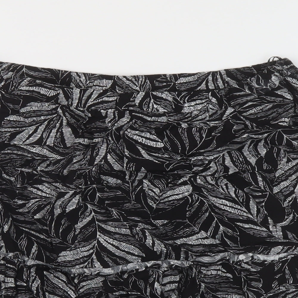 Andy & Lucy Womens Black Geometric Viscose Skater Skirt Size M