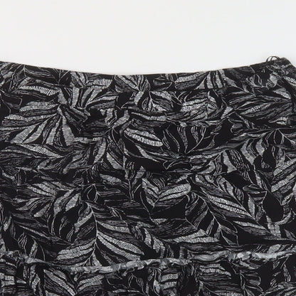 Andy & Lucy Womens Black Geometric Viscose Skater Skirt Size M