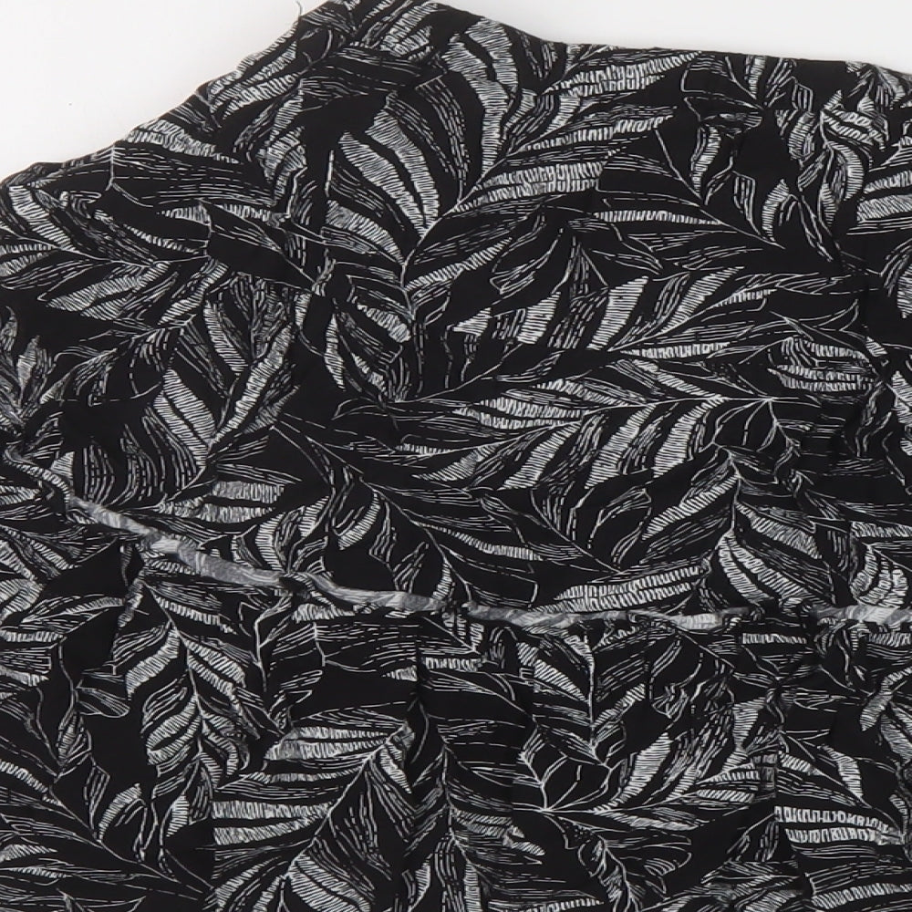 Andy & Lucy Womens Black Geometric Viscose Skater Skirt Size M