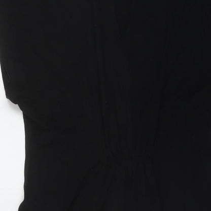 Marks and Spencer Womens Black Viscose Sheath Size 12 Round Neck Pullover