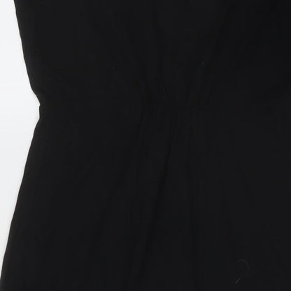 Marks and Spencer Womens Black Viscose Sheath Size 12 Round Neck Pullover
