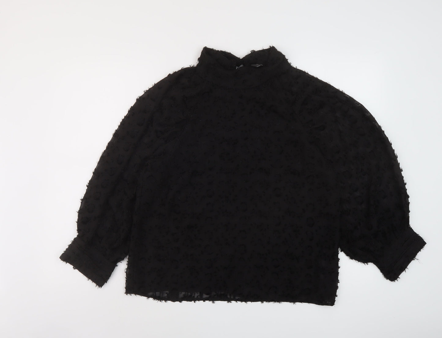 Womens UK Size L YAS Black Basic Blouse