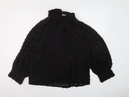 Womens UK Size L YAS Black Basic Blouse