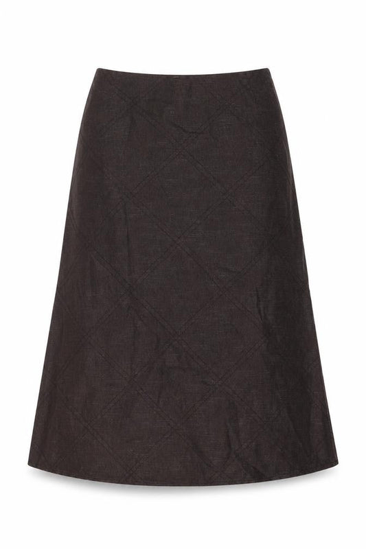 Alecx & Co Womens Brown Cotton A-Line Skirt Size 16 Zip