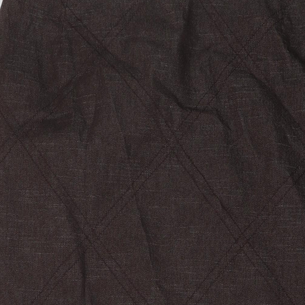 Alecx & Co Womens Brown Cotton A-Line Skirt Size 16 Zip