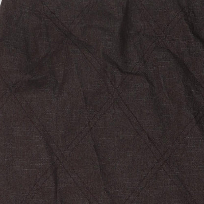 Alecx & Co Womens Brown Cotton A-Line Skirt Size 16 Zip