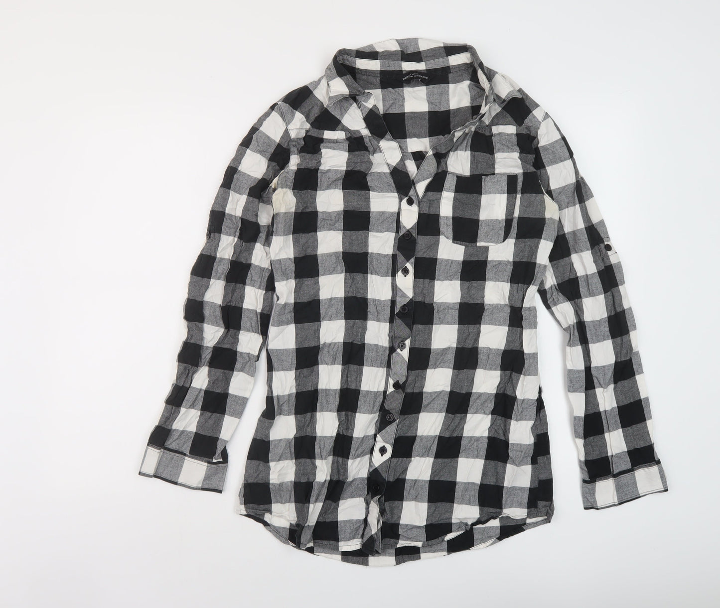 Womens UK Size 10 Dorothy Perkins Black Basic Button-Up