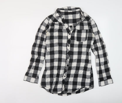 Womens UK Size 10 Dorothy Perkins Black Basic Button-Up