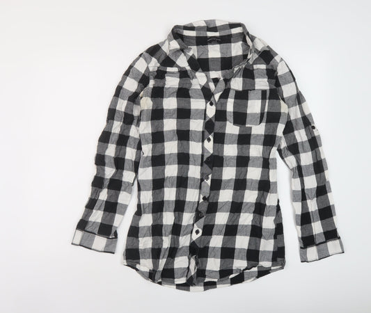 Womens UK Size 10 Dorothy Perkins Black Basic Button-Up
