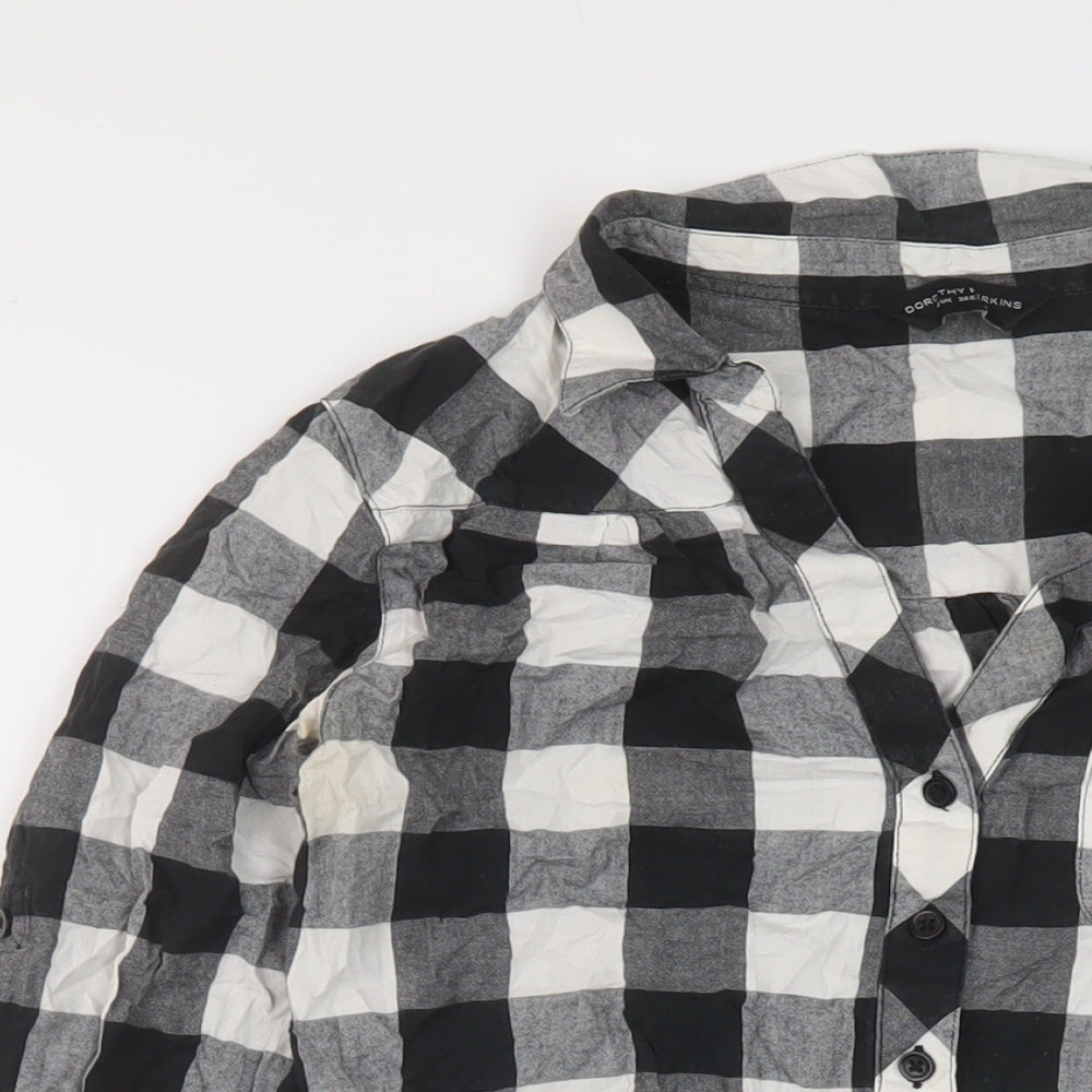 Womens UK Size 10 Dorothy Perkins Black Basic Button-Up