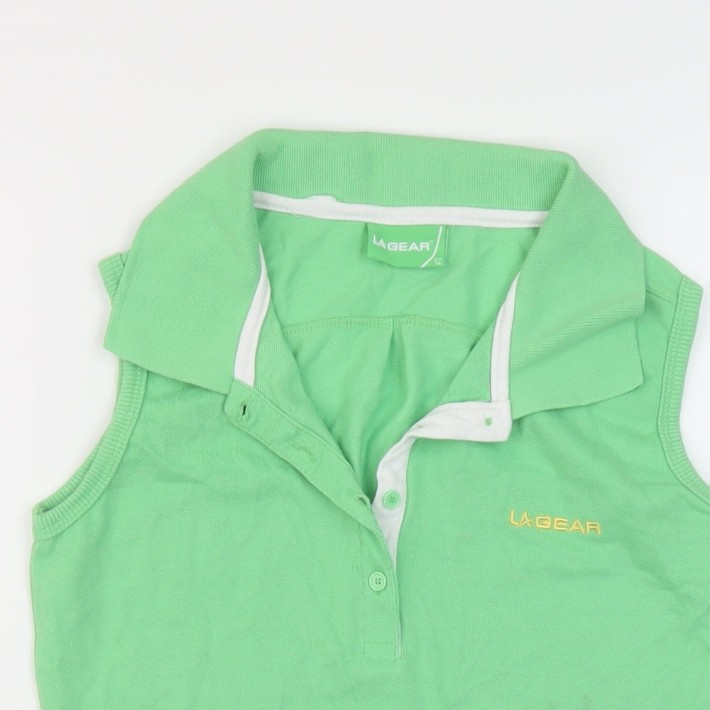 Womens UK Size 12 LA Gear Green Basic Polo