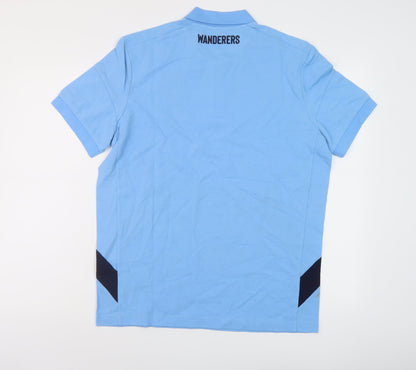 Macron Mens Blue Cotton Polo Size M Collared Button