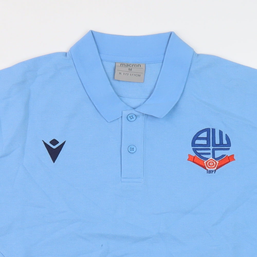 Macron Mens Blue Cotton Polo Size M Collared Button