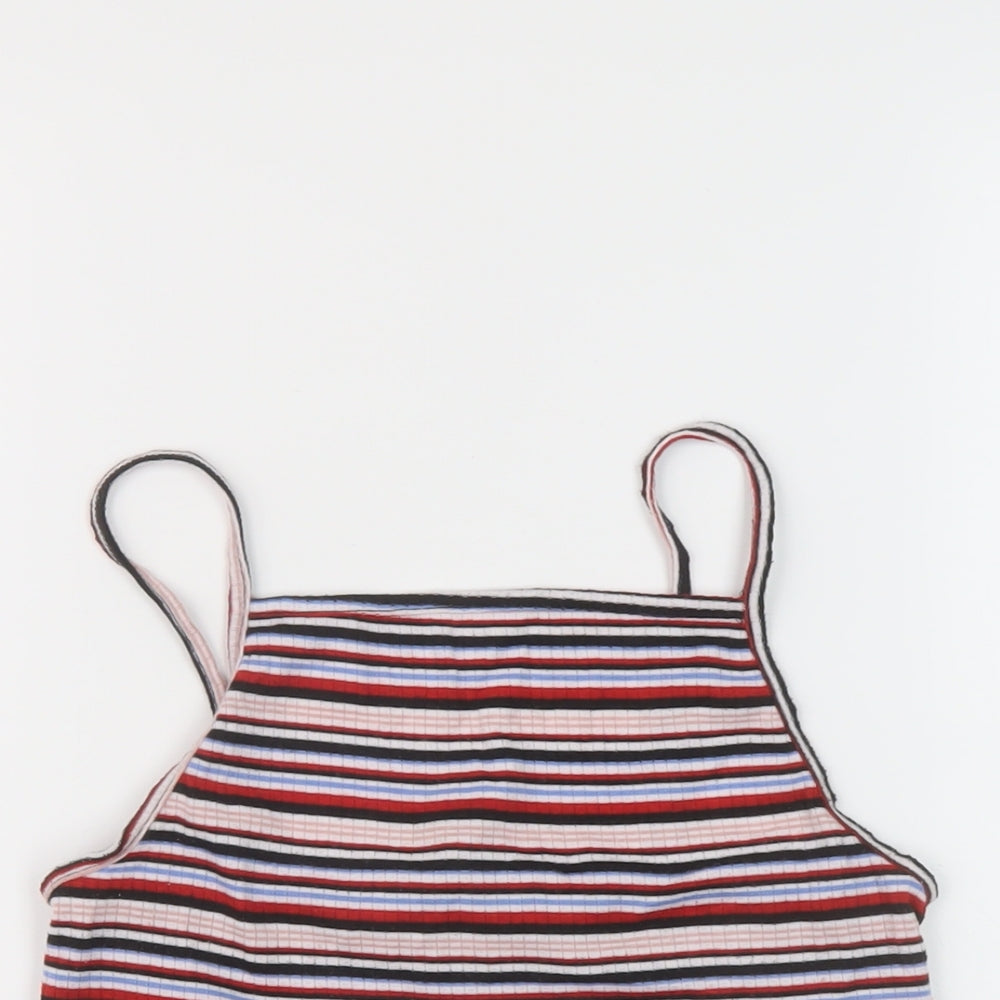 Womens UK Size 12 New Look Multicoloured Cropped Tank