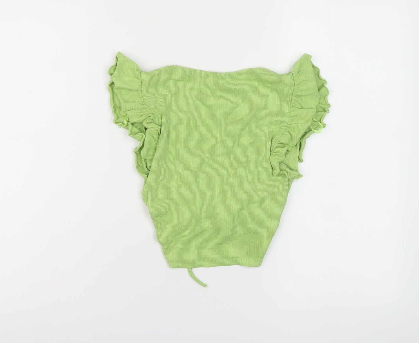 Womens UK Size S Zara Green Cropped T-Shirt