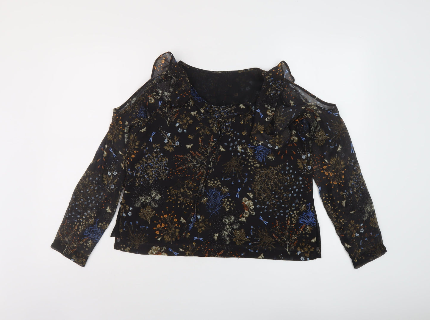 Womens UK Size 14 River Island Black Basic Blouse