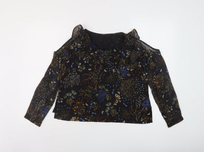 Womens UK Size 14 River Island Black Basic Blouse