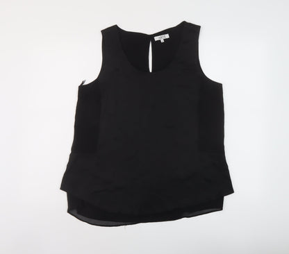 Arte Womens Black Polyester Basic Tank Size 14 Round Neck