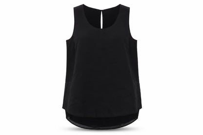 Arte Womens Black Polyester Basic Tank Size 14 Round Neck