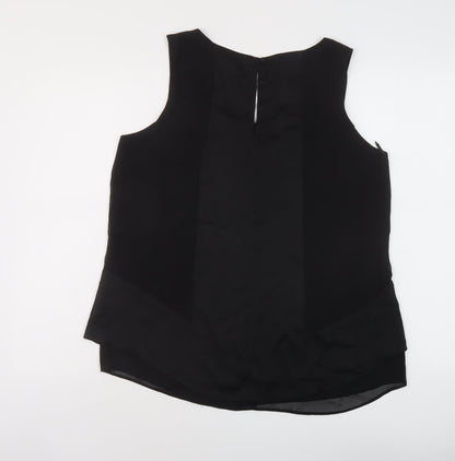 Arte Womens Black Polyester Basic Tank Size 14 Round Neck