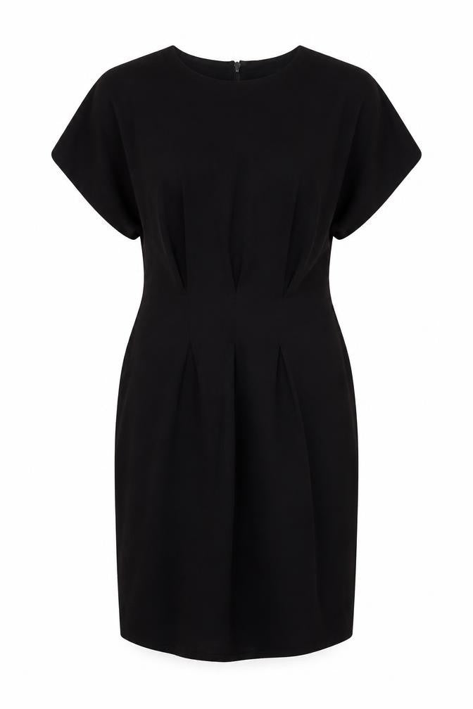 ASOS Womens Black Polyester Sheath Size 12 Round Neck Zip