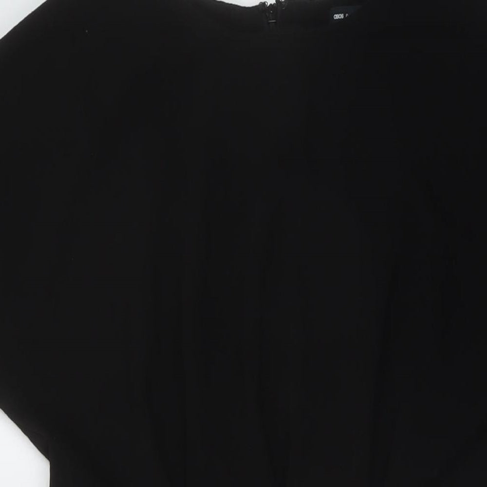 ASOS Womens Black Polyester Sheath Size 12 Round Neck Zip